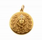 Art Nouveau 14K Gold & Diamond Princess Locket