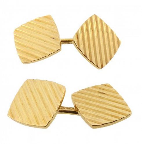 Tiffany Art Deco 14K Yellow Gold Double-Sided Cufflinks