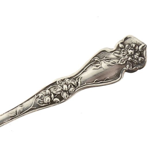 Art Nouveau Sterling Silver Olive Bar Spoon