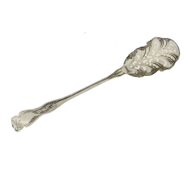 Art Nouveau Sterling Silver Olive Bar Spoon