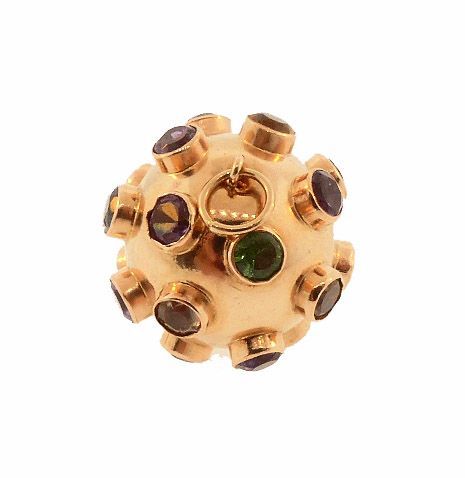 H Stern 18K Gold Multi-Gemstone Sputnik Charm Pendant