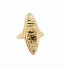 Edwardian 14K Gold & Tiger-Striped Agate Ring