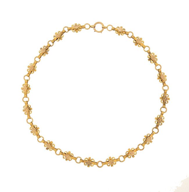Victorian 14K Yellow Gold Fancy Link Chain Necklace