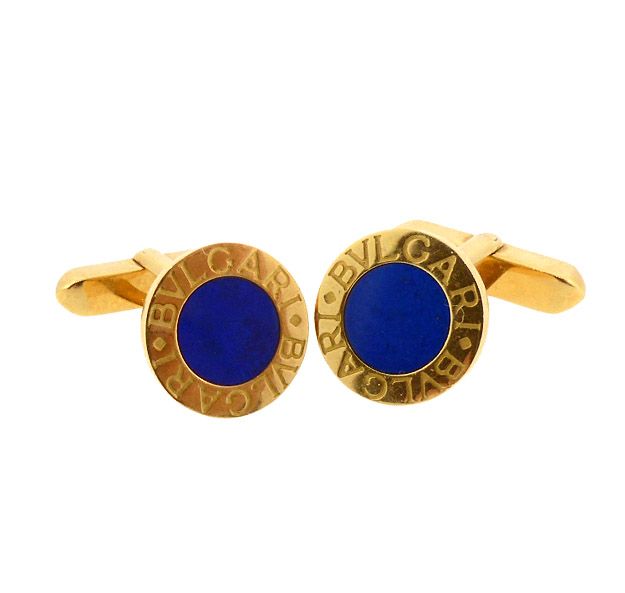 Bvlgari Bvlgari 18K Gold &amp; Lapiz Lazuli Cufflinks