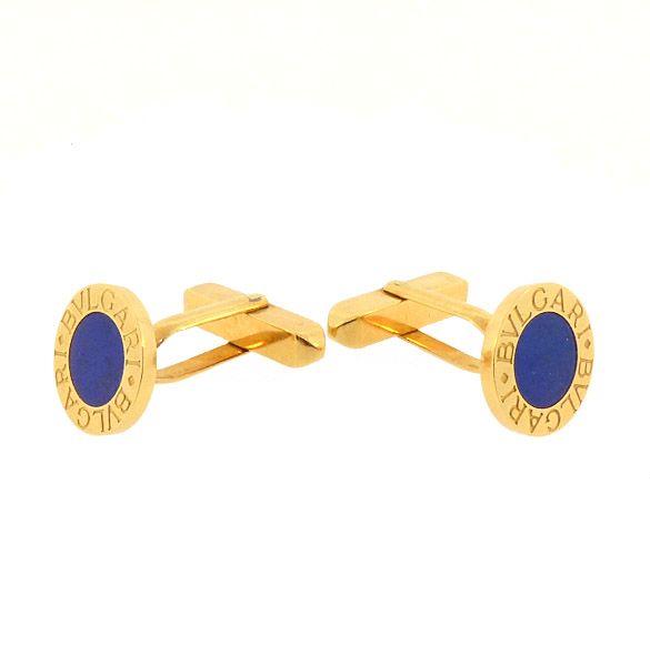 Bvlgari Bvlgari 18K Gold &amp; Lapiz Lazuli Cufflinks