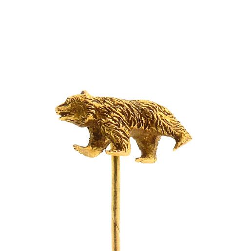 Victorian 18K Yellow Gold Bear Stick Pin