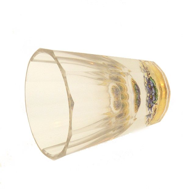 Bohemian Zwischengoldglass Flared Liqueur or Shot Glass Beaker