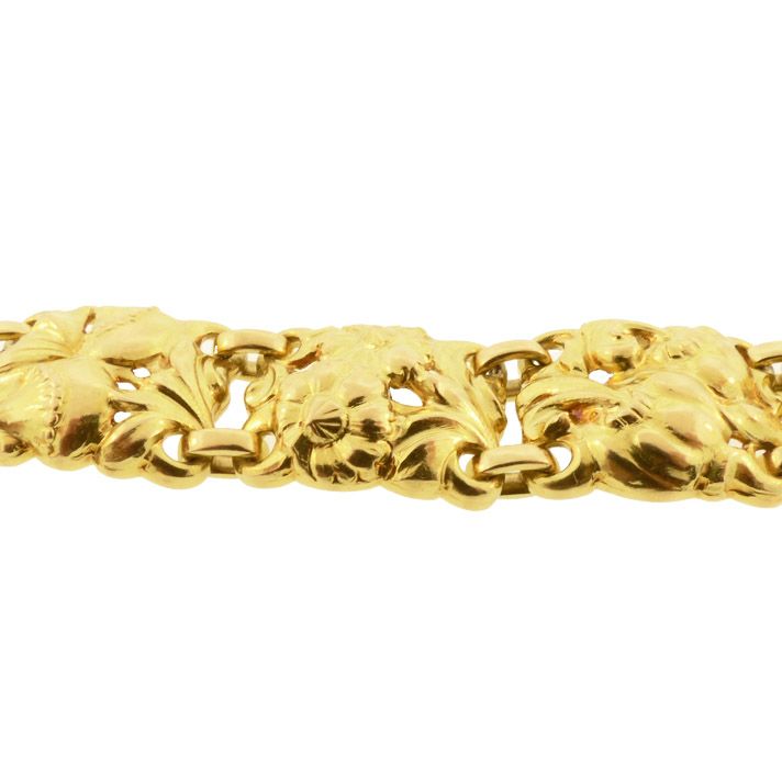 Pierre Baltensperger 18K Gold Sculptural Floral Bracelet