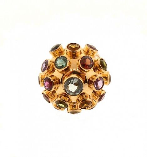 H Stern 18K Gold Multi-Gemstone Sputnik Ring