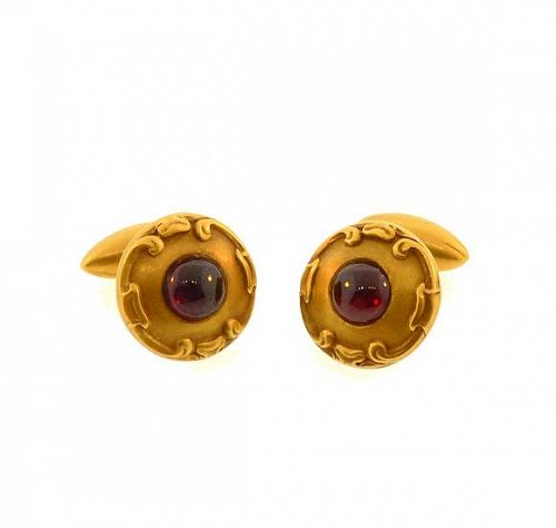 Victorian 14K Gold & Almandite Garnet Cufflinks