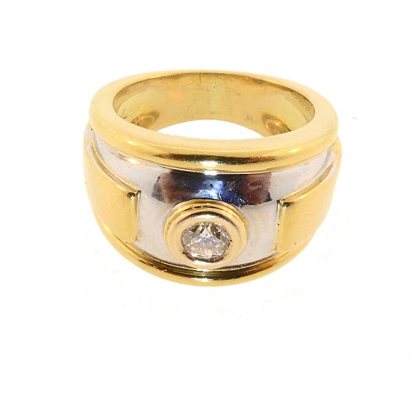 Vintage Cartier 18K Yellow &amp; White Gold Diamond Ring