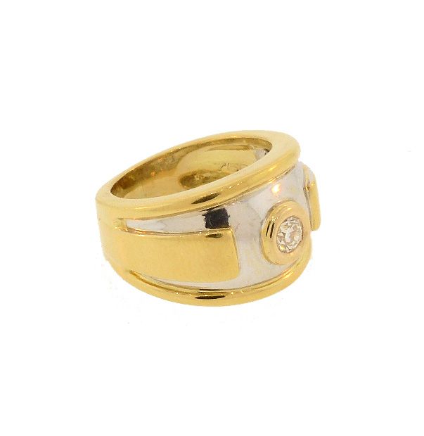 Vintage Cartier 18K Yellow &amp; White Gold Diamond Ring