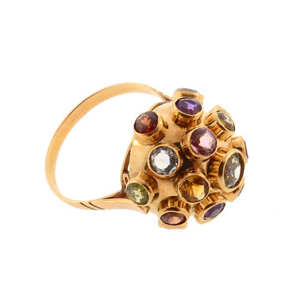 H Stern 18K Rose Gold Multi-Gemstone Sputnik Ring