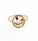 Antique French 18K Gold & Ruby Cherries Conversion Stickpin Ring