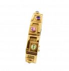 Modernist Bruno Guidi 18K Gold & Multicolored Gemstone Bracelet
