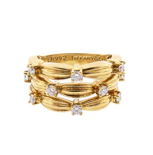TIFFANY SIGNATURE SERIES 18K Yellow Gold & Diamond Ring