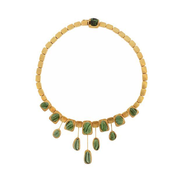 Haroldo Burle Marx 18K Gold & Forma Livre Green Tourmaline Necklace