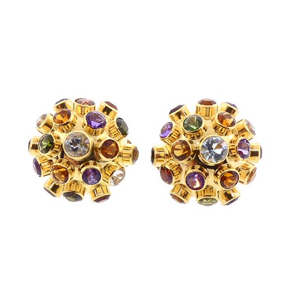 H Stern 18K Gold & Multi-Gemstone Sputnik Earrings