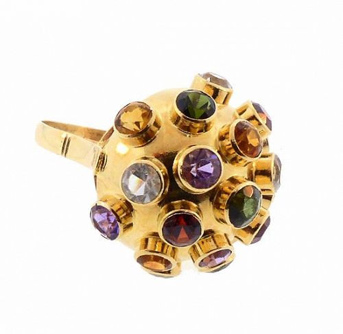 H Stern 18K Gold Multi-Gemstone Sputnik Ring