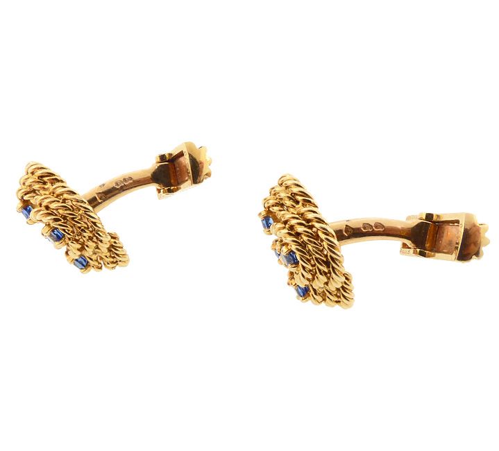 Boucheron 18K Gold &amp; Blue Sapphire Knot Cufflinks