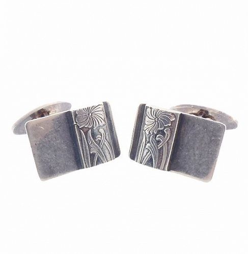 Polish Art Deco Style Sterling Silver Cufflinks