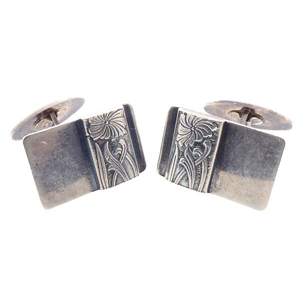 Polish Art Deco Style Sterling Silver Cufflinks