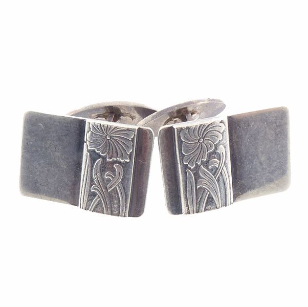 Polish Art Deco Style Sterling Silver Cufflinks