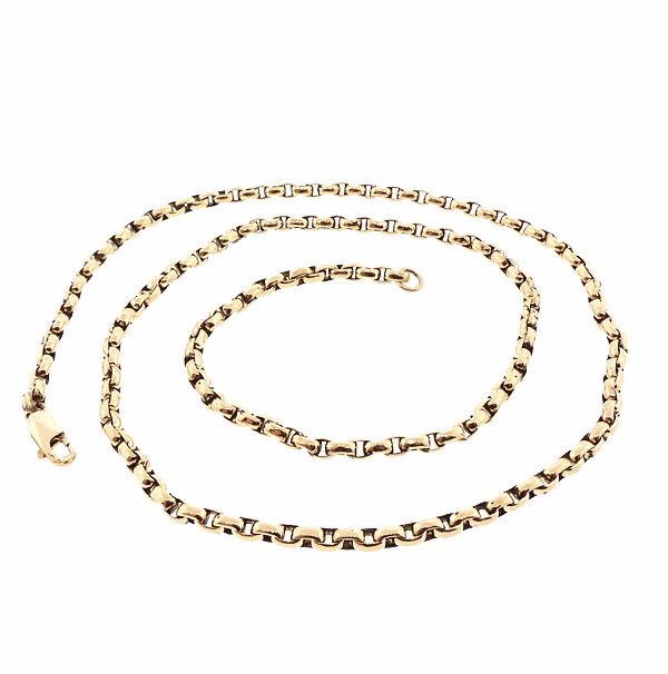 Edwardian Heavy 12K Gold Belcher Chain Necklace 22-5/8"