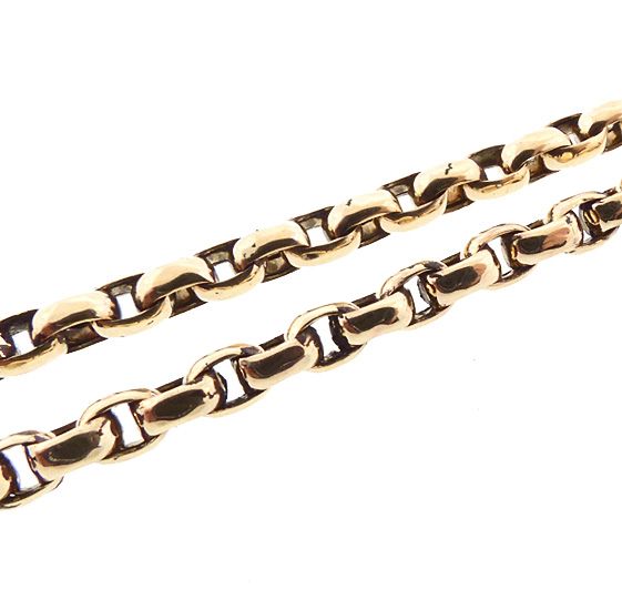 Edwardian Heavy 12K Gold Belcher Chain Necklace 22-5/8&quot;