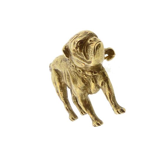 Victorian 14K Yellow Gold English Bulldog Pin