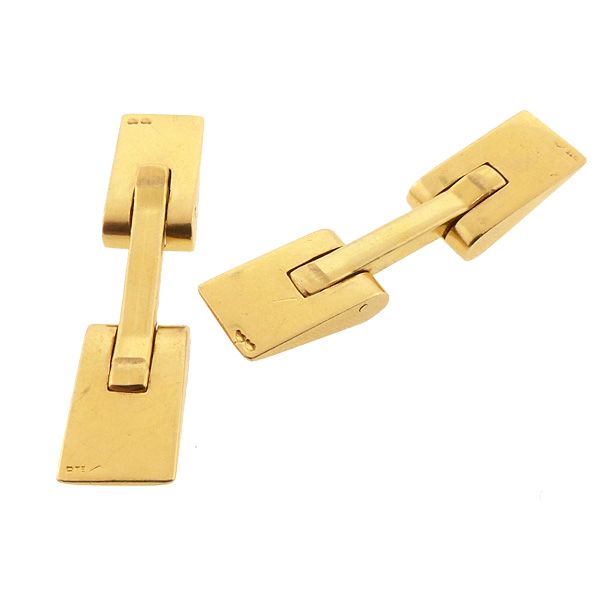 French Art Deco 18K Gold Snaffle Cufflinks