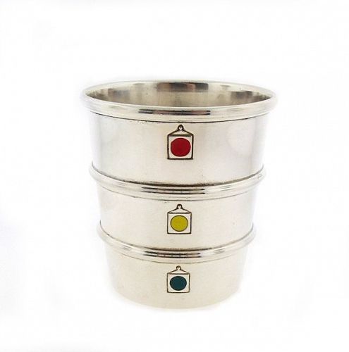 Gorham Enameled Sterling Silver Stoplight Jigger