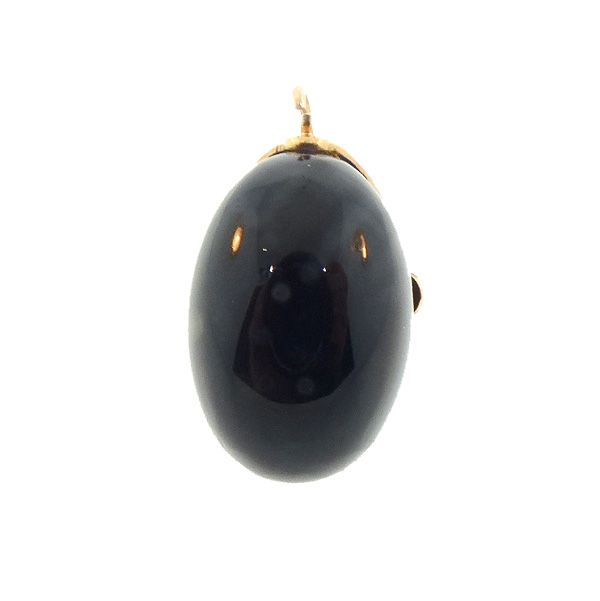Victorian 14K Gold, Pearl &amp; Onyx Egg Pendant