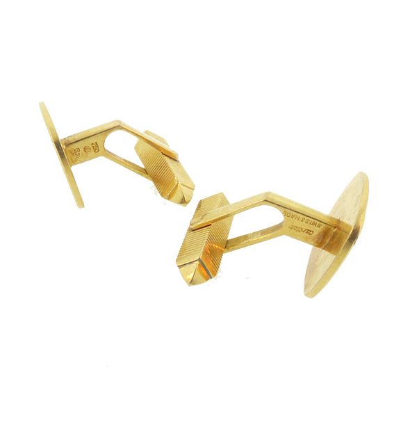 Cartier 18K Brushed Gold Cufflinks