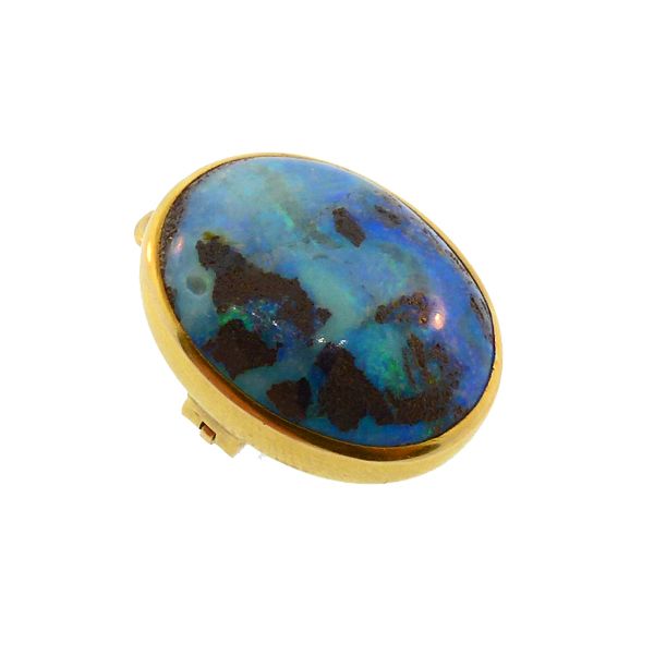Victorian 15K Gold &amp; Boulder Opal Pendant