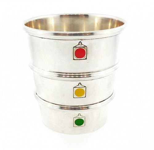 Gorham Enameled Sterling Silver Stoplight Jigger