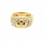 Boucheron 18K Gold & Diamond Matelassé Ring