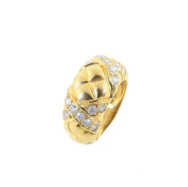 Boucheron 18K Gold &amp; Diamond Matelassé Ring