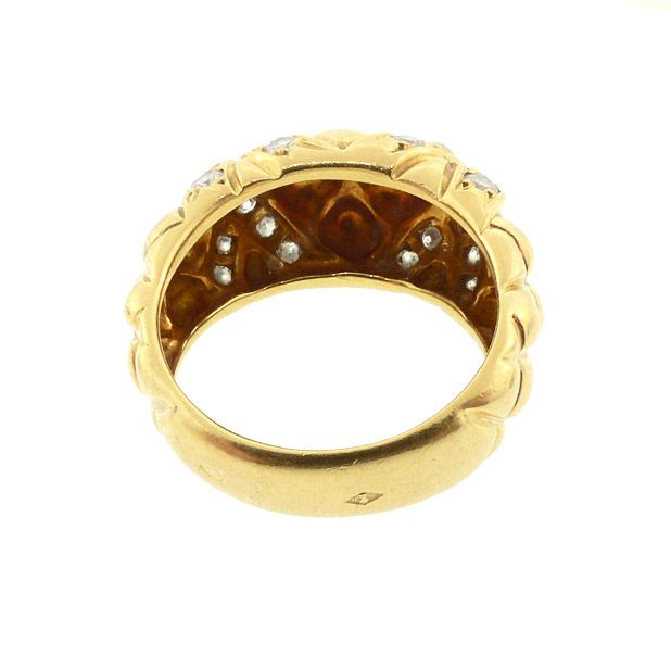 Boucheron 18K Gold &amp; Diamond Matelassé Ring