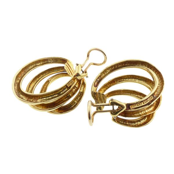 Tiffany &amp; Co. 18K Gold Triple Hoop Earrings