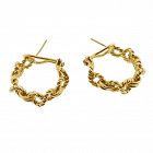 Tiffany & Co. 18K Gold Brainded Hoop Earrings