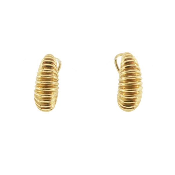 Tiffany & Co. 18K Gold Ribbed Shrimp Earrings