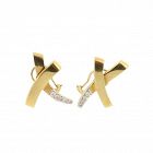Tiffany Paloma Picasso 18K Gold Platinum Diamond X Earrings
