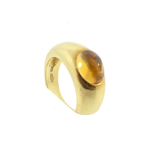 Vintage Tiffany &amp; Co. 18K Gold &amp; Cabochon Citrine Ring
