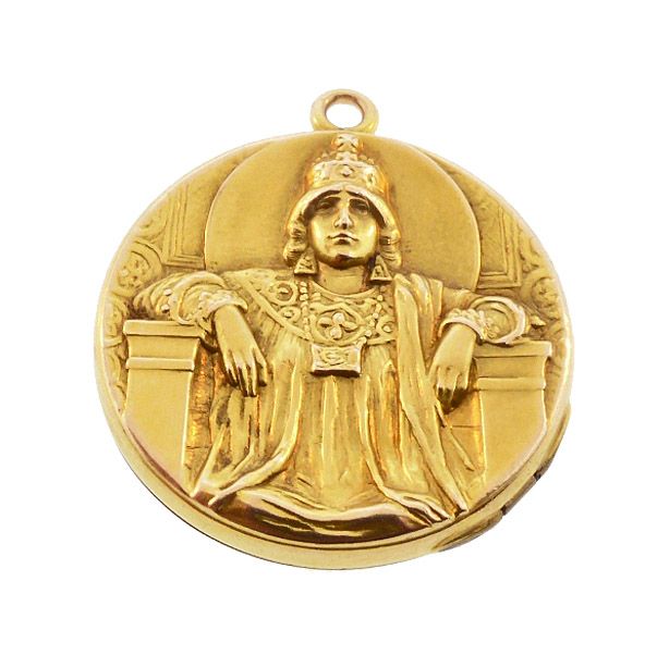 Art Nouveau Empress Theodora 14K Gold Locket