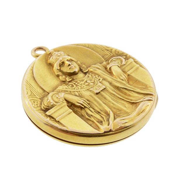 Art Nouveau Empress Theodora 14K Gold Locket