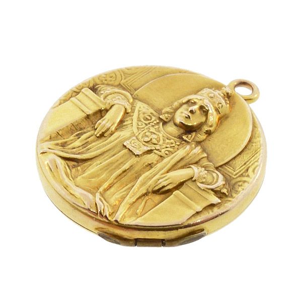 Art Nouveau Empress Theodora 14K Gold Locket