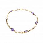 Victorian 14K Gold & Amethyst Station Bracelet