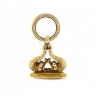 Victorian 14K Yellow Gold Dolphin Watch Fob Seal