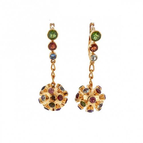 H Stern Sputnik 18K Gold & Multi-Stone Dangle Earrings